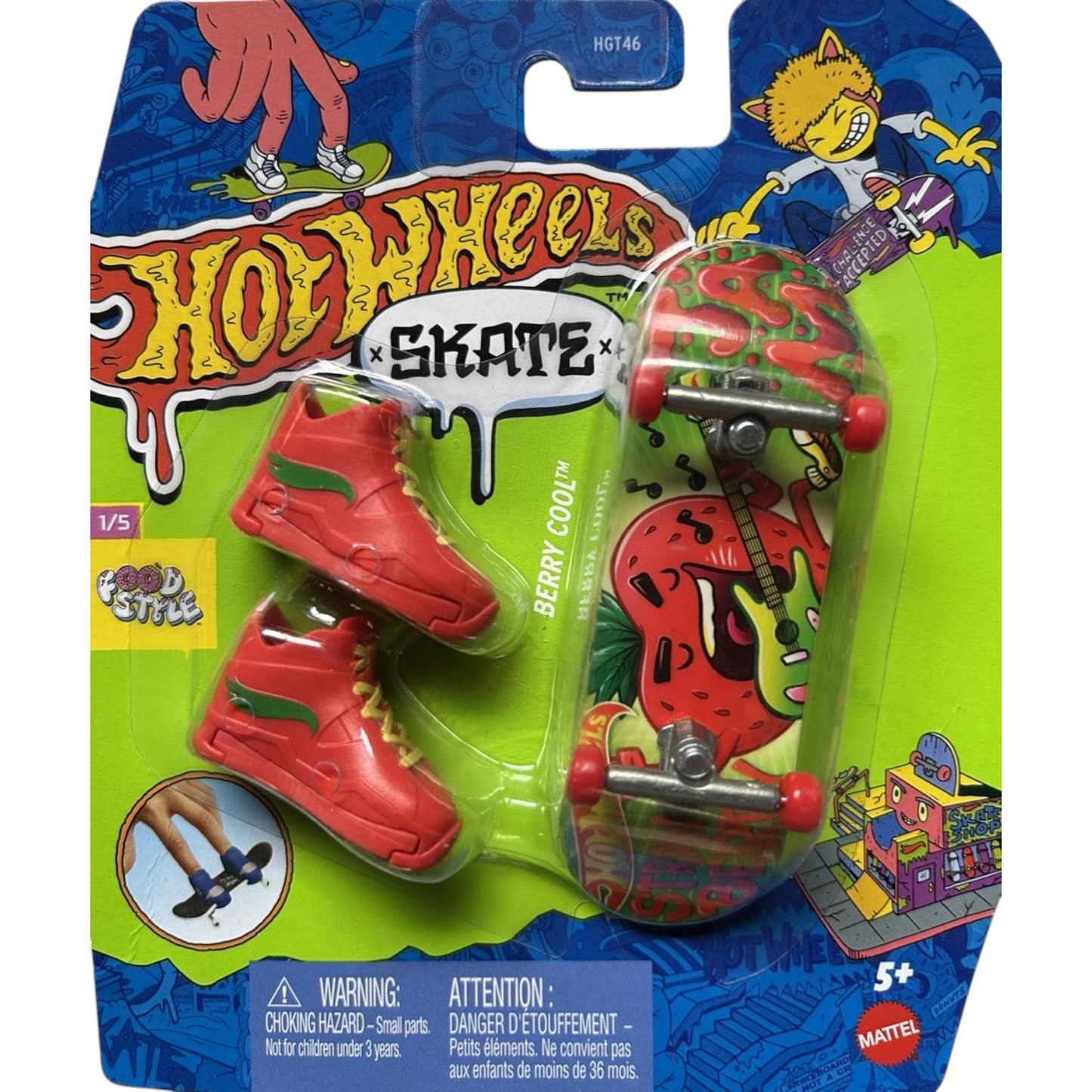 Patineta Para Dedos Con Tenis Food Style Naranja Finger Board HOT WHEELS