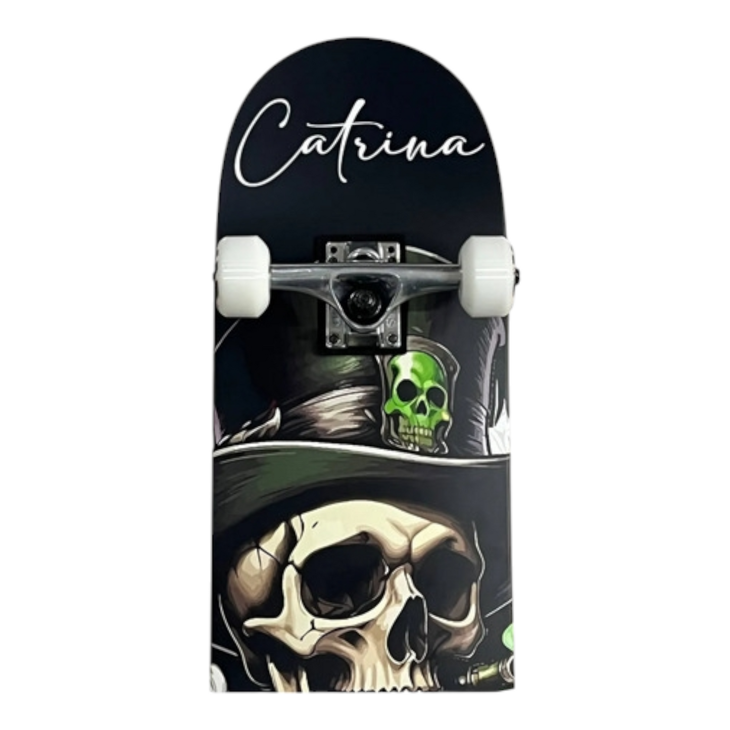 Patineta Calavera Verde Skate Profesional CATRINA