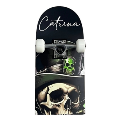 Patineta Calavera Verde Skate Profesional CATRINA