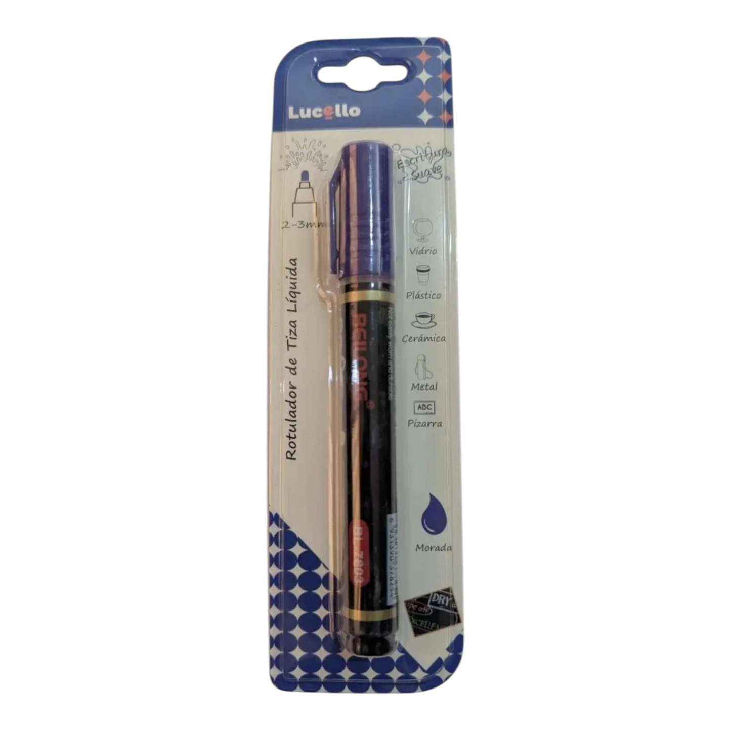 Marcador Morado Neon Chorreador LUCELLO