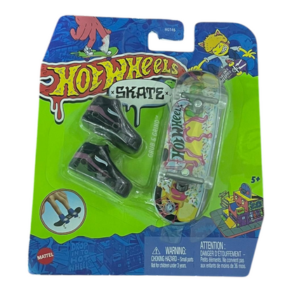 Patineta Para Dedos Con Tenis Negro Morado Finger Board HOT WHEELS
