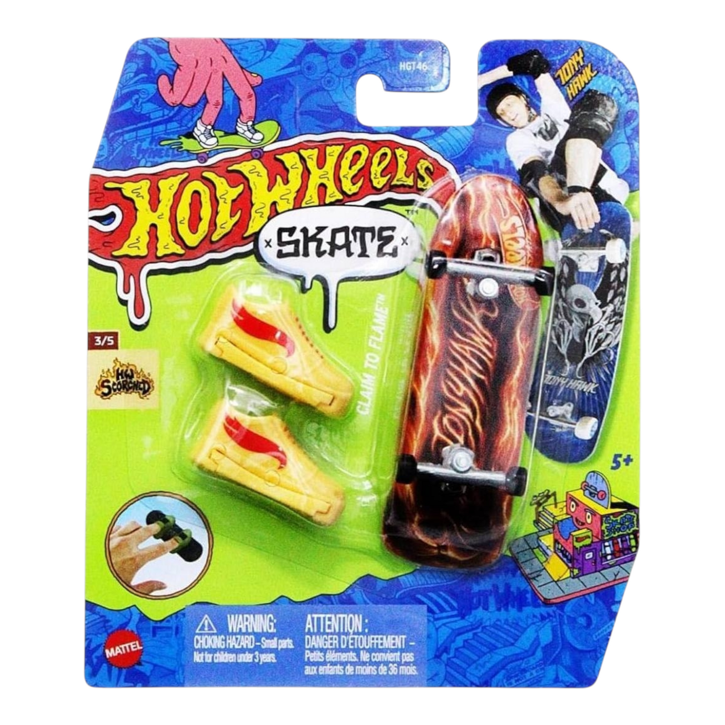 Patineta Para Dedos Con Tenis Tony Hawk Rojo Finger Board HOT WHEELS