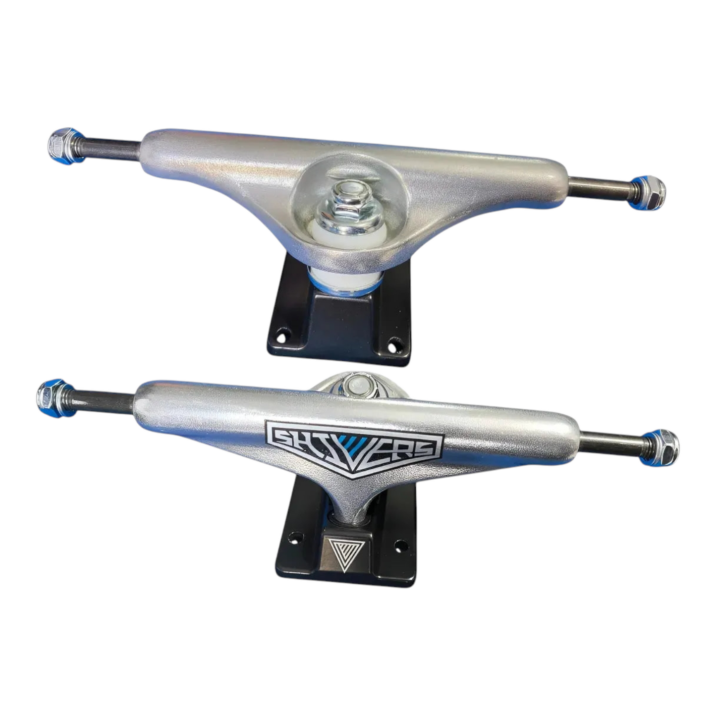 Trucks Plateados Negros Para Skate SHIVERS