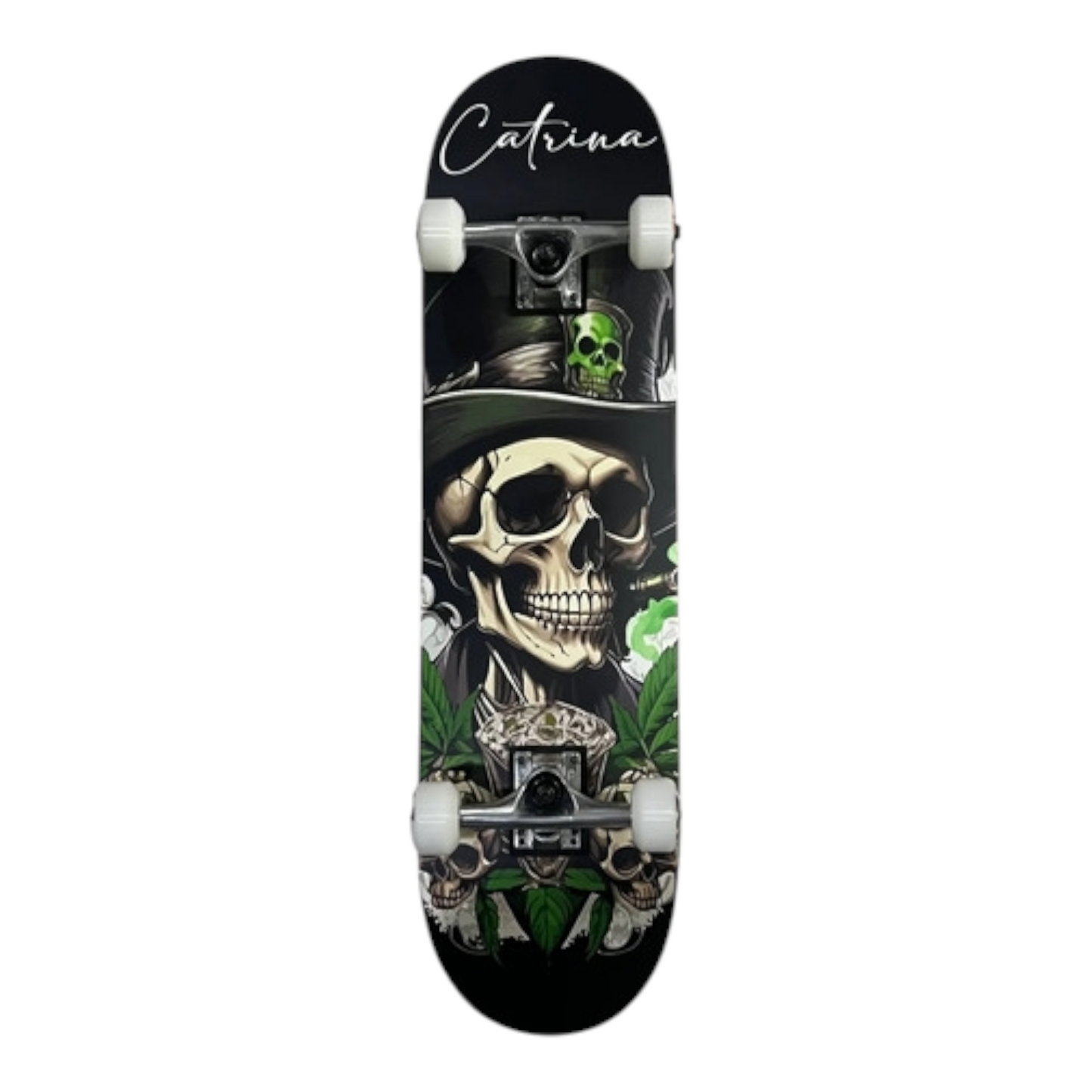 Patineta Calavera Verde Skate Profesional CATRINA