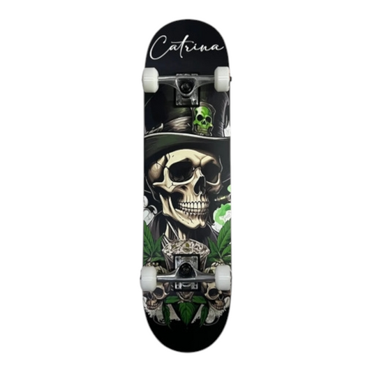 Patineta Calavera Verde Skate Profesional CATRINA