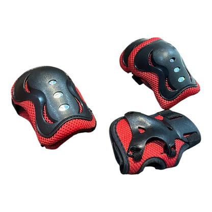 Set Protecciones Rojas SWEET ROCKET Casco, Rodilleras, Coderas, Muñequeras